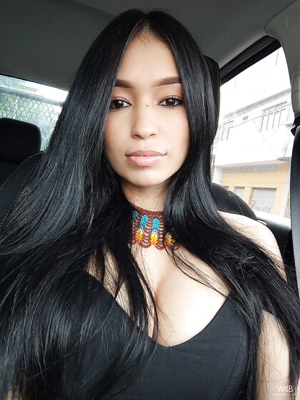 Latina babe Alexa Belluci flashes her juicy tits while teasing in sexy outfits