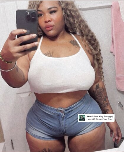 Dark skin Cuban with big ole titties and phat cat
