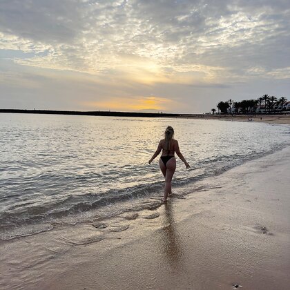blonde slut on beach