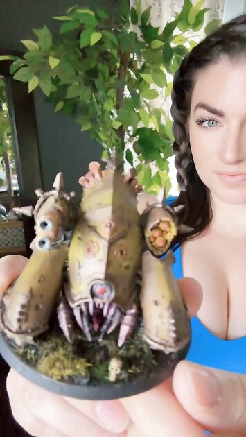 Huge tits curvy brunette Warhammer nerd